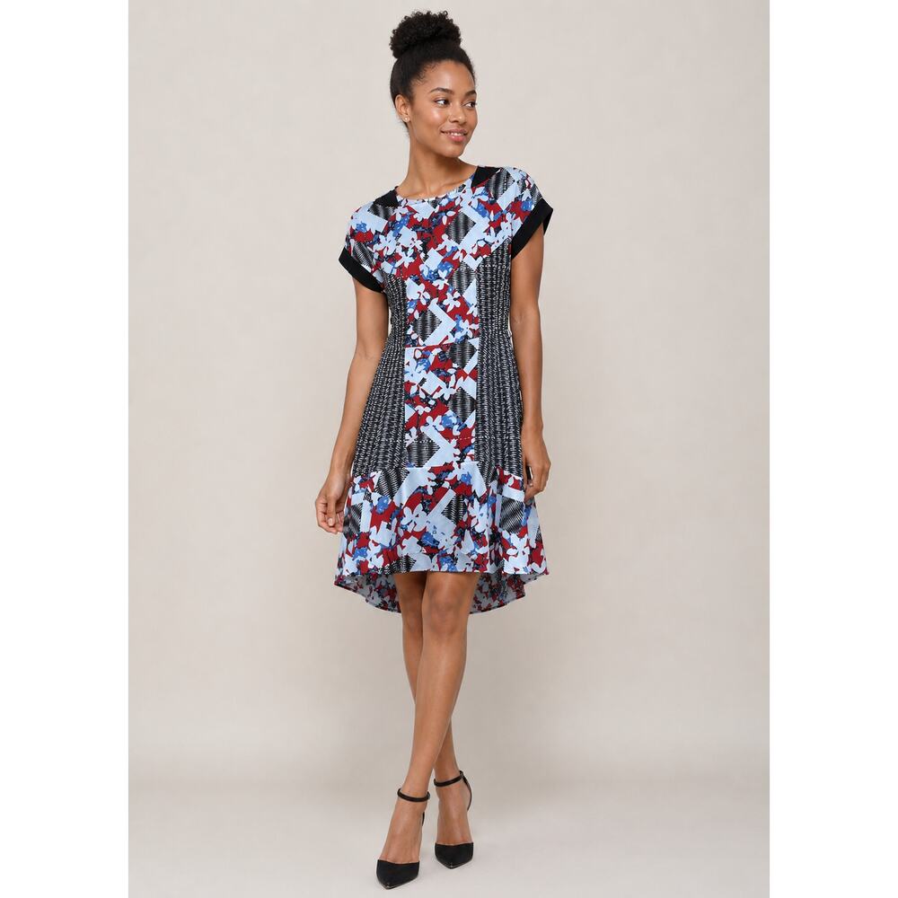 Peter Pilotto x Target Hi Low Ruffle Hem Dress Belt Loops Size 6 Trendy